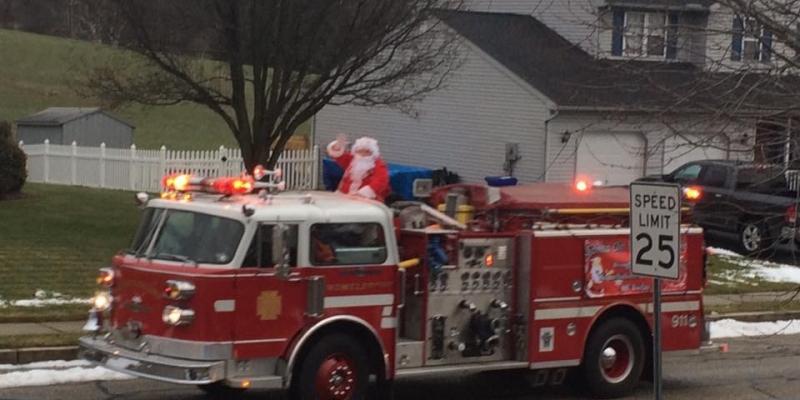 Santa on Fire Truck